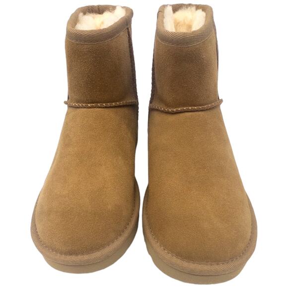Authentic Ugg Classic Mini Side Logo II Boots Chestnut Women's 6 or 10 - Picture 3 of 6